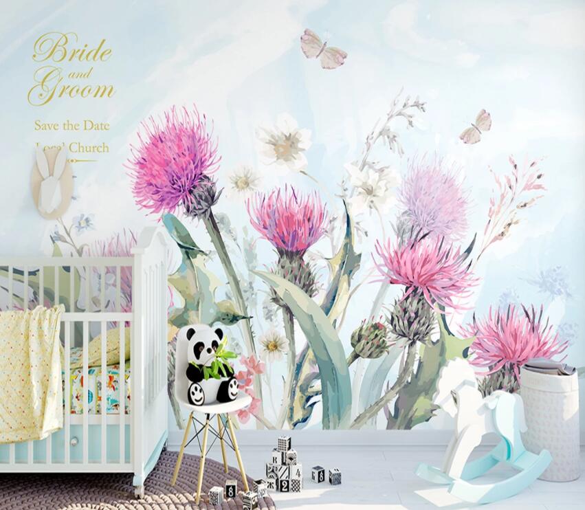 3D Pink Flowers 631 Wall Murals Wallpaper AJ Wallpaper 2 