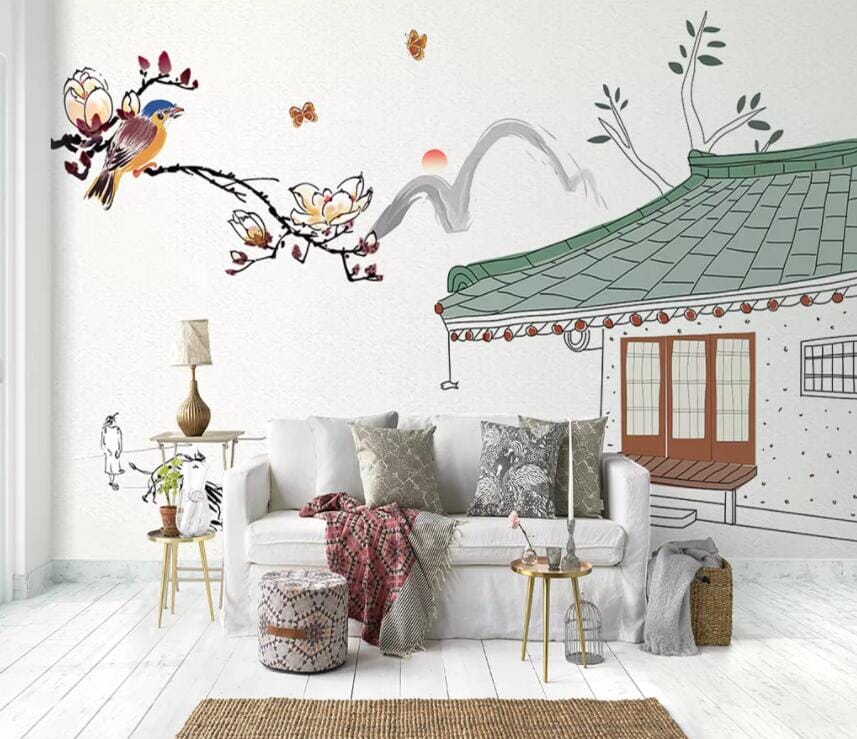 3D Flower House 1953 Wall Murals Wallpaper AJ Wallpaper 2 