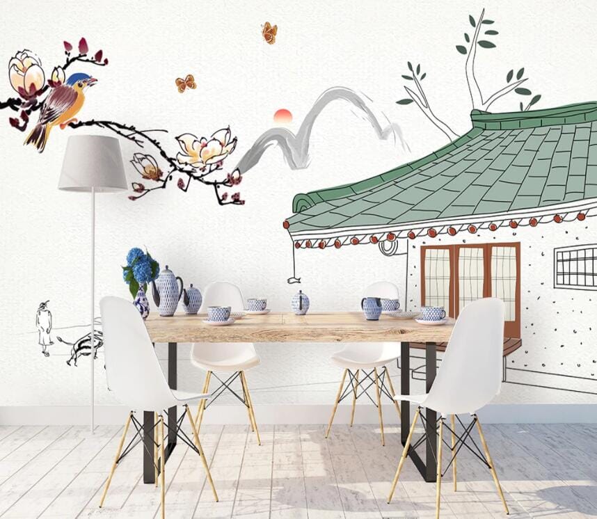 3D Flower House 1953 Wall Murals Wallpaper AJ Wallpaper 2 