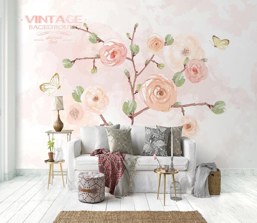 3D Pink Flowers 1945 Wall Murals Wallpaper AJ Wallpaper 2 