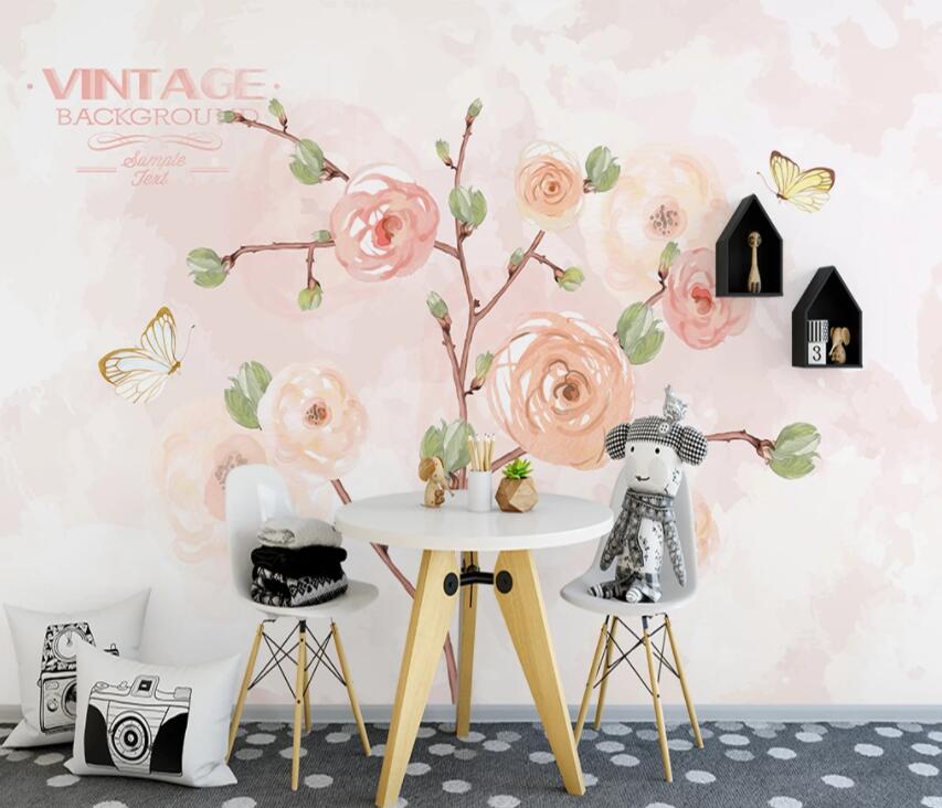 3D Pink Flowers 619 Wall Murals Wallpaper AJ Wallpaper 2 