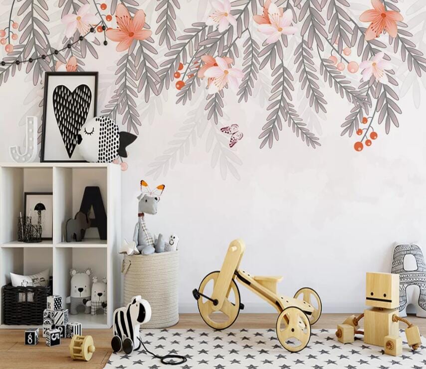 3D Leaf Flower 1943 Wall Murals Wallpaper AJ Wallpaper 2 