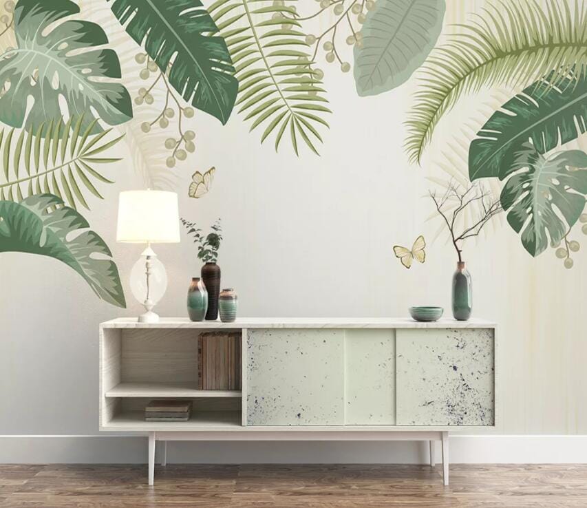 3D Green Leaf 1937 Wall Murals Wallpaper AJ Wallpaper 2 