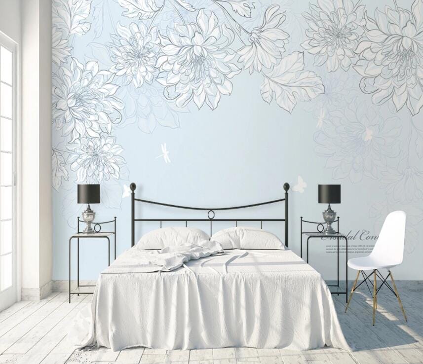 3D White Leaves 1914 Wall Murals Wallpaper AJ Wallpaper 2 