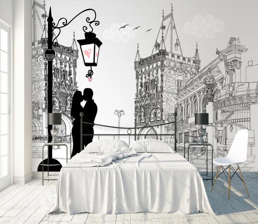 3D Street Couple 584 Wall Murals Wallpaper AJ Wallpaper 2 