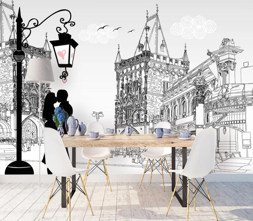 3D Street Couple 584 Wall Murals Wallpaper AJ Wallpaper 2 