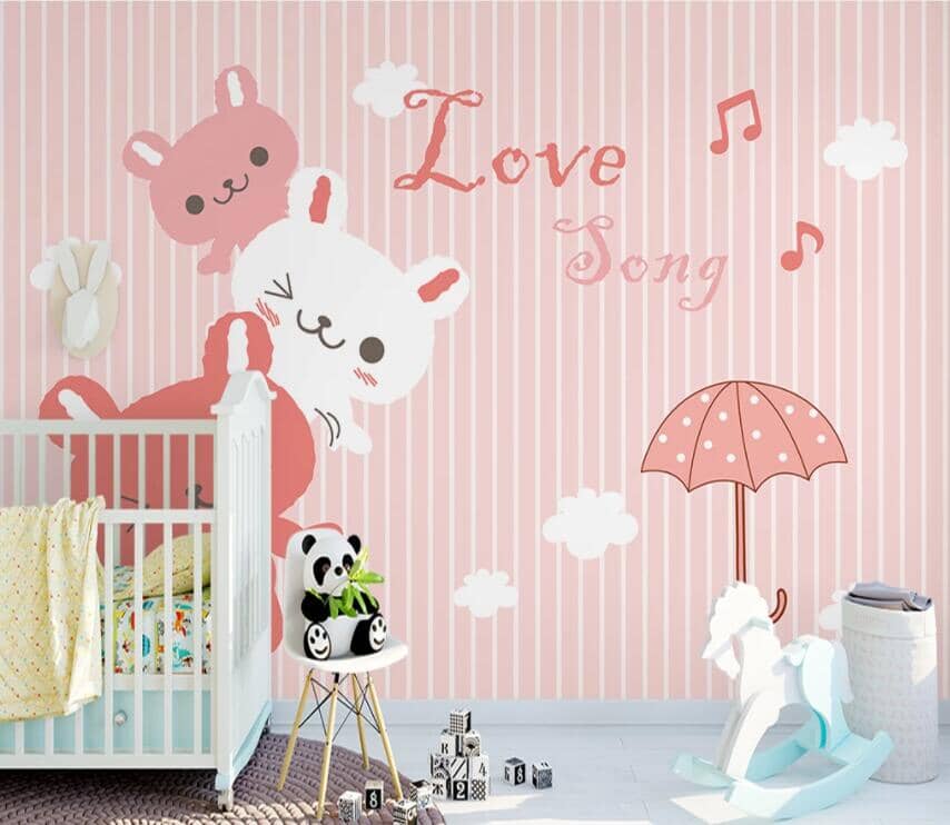 3D Cute Rabbit 1906 Wall Murals Wallpaper AJ Wallpaper 2 