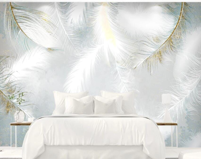 3D White Feather 1778 Wall Murals Wallpaper AJ Wallpaper 2 