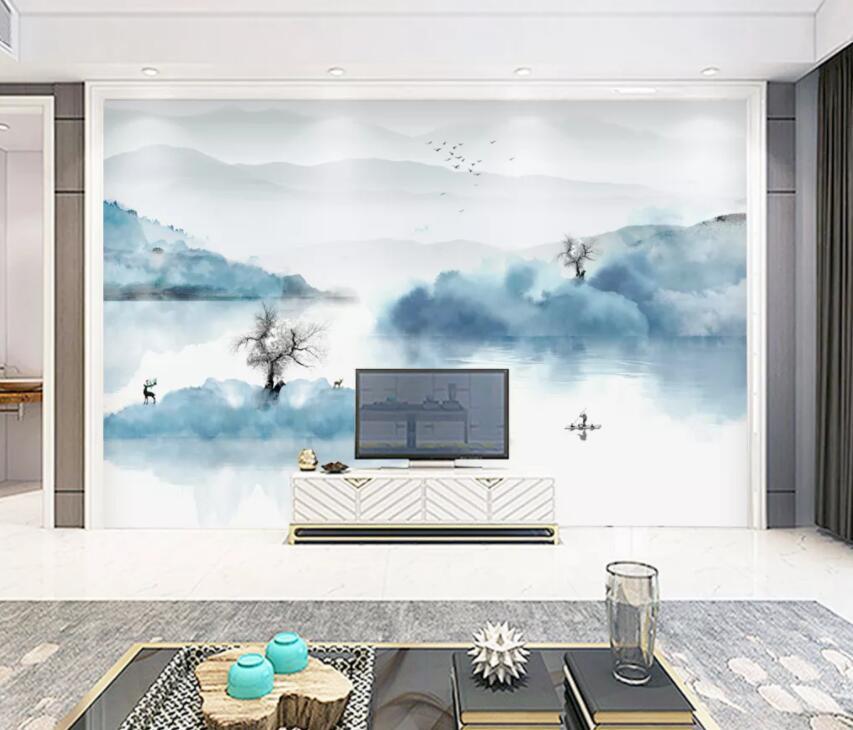 3D Foggy Forest 331 Wall Murals Wallpaper AJ Wallpaper 2 