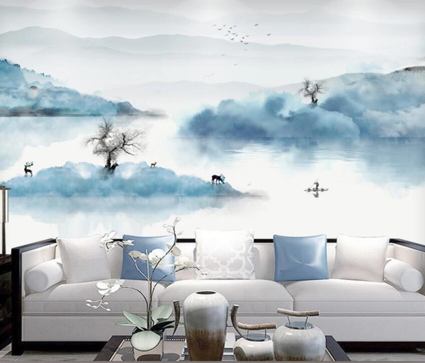 3D Foggy Forest 331 Wall Murals Wallpaper AJ Wallpaper 2 
