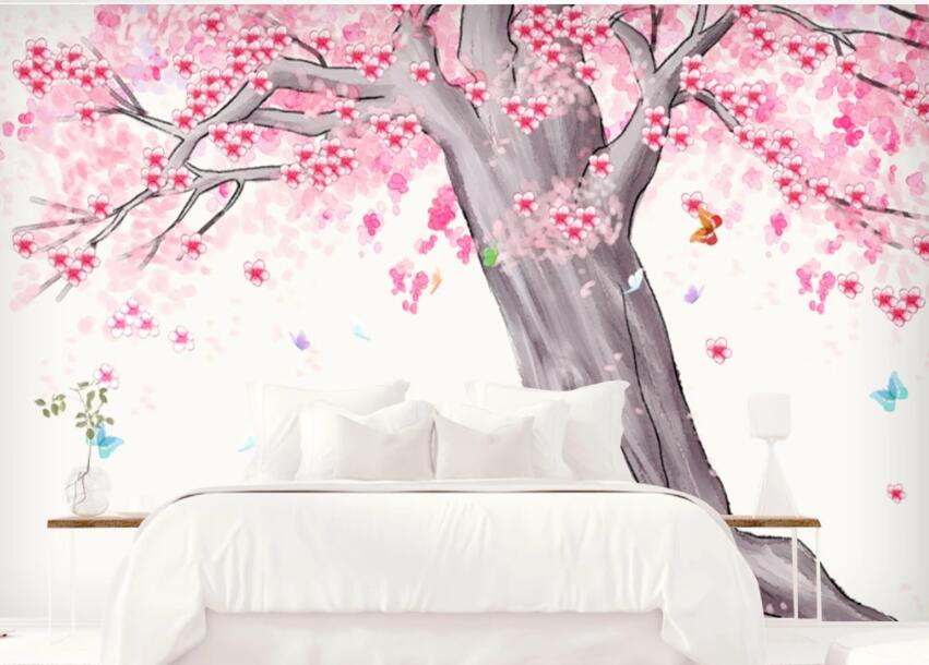 3D Pink Tree 249 Wall Murals Wallpaper AJ Wallpaper 2 