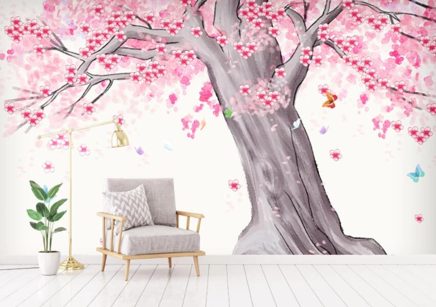 3D Pink Tree 249 Wall Murals Wallpaper AJ Wallpaper 2 
