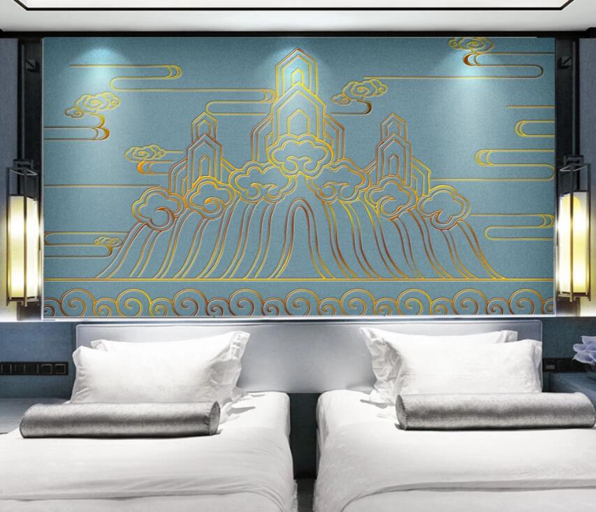 3D Golden Clouds 239 Wall Murals Wallpaper AJ Wallpaper 2 