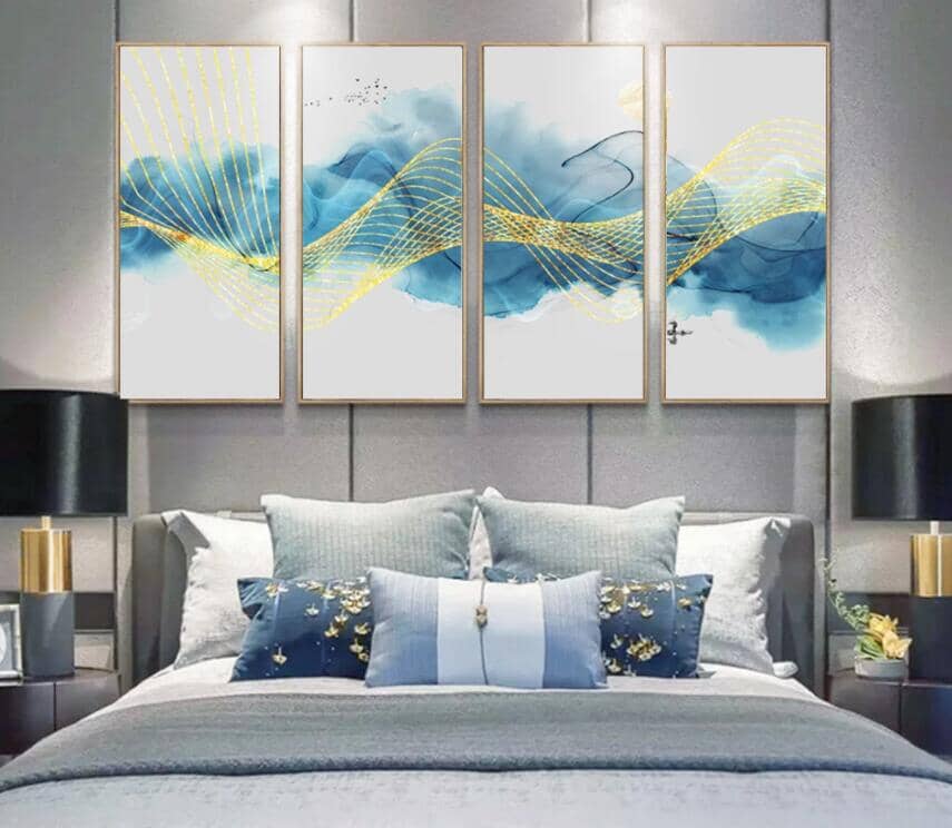 3D Golden Wave 1594 Wall Murals Wallpaper AJ Wallpaper 2 