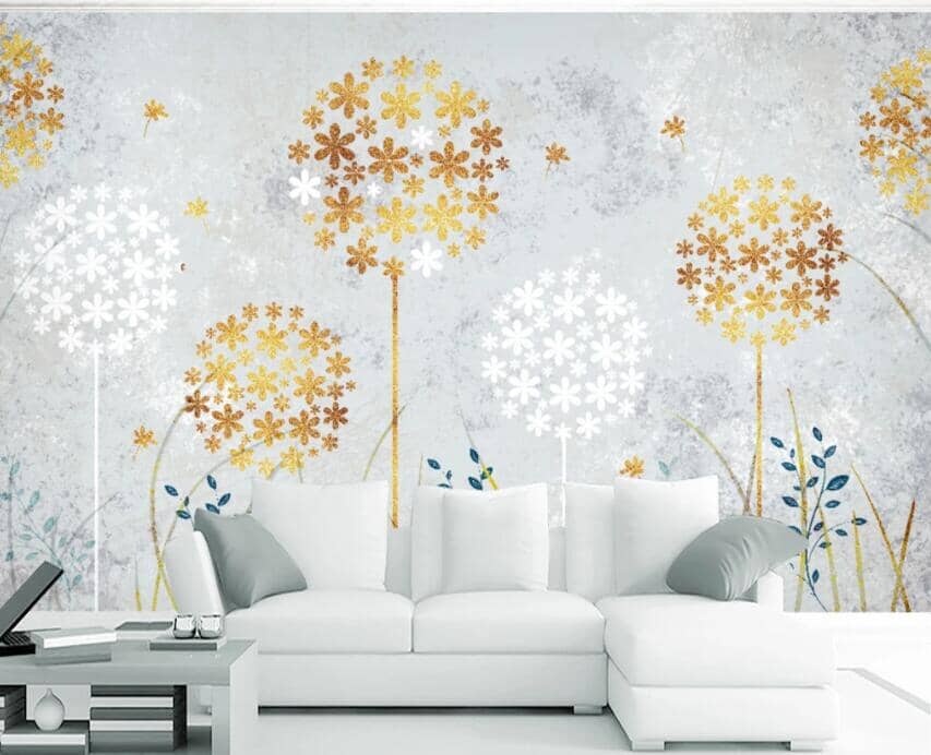 3D Golden Dandelion 1545 Wall Murals Wallpaper AJ Wallpaper 2 