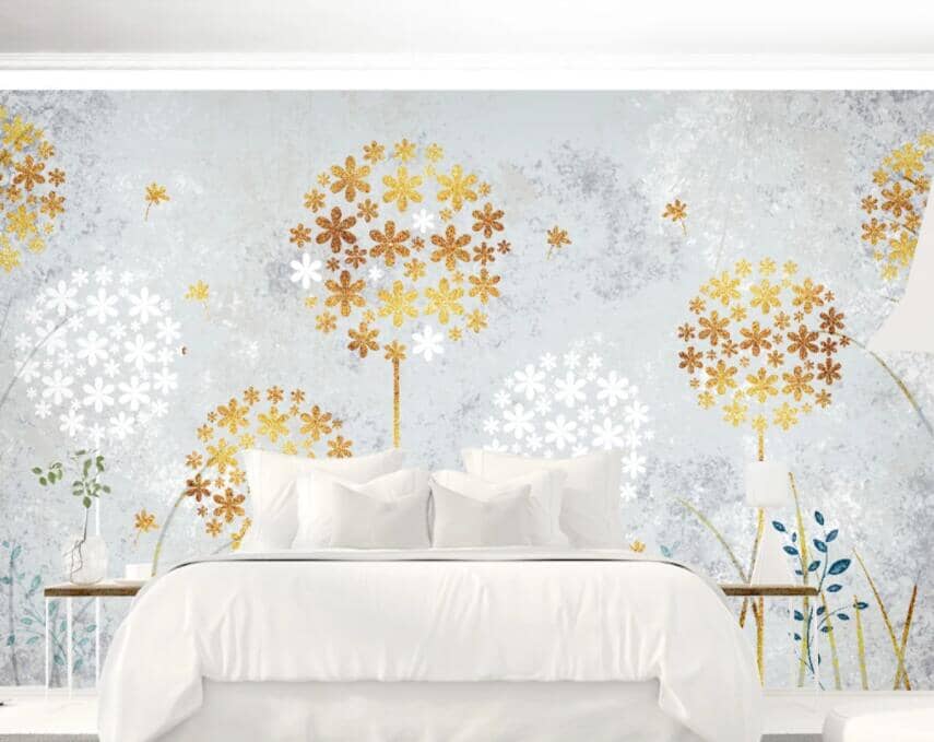 3D Golden Dandelion 1545 Wall Murals Wallpaper AJ Wallpaper 2 