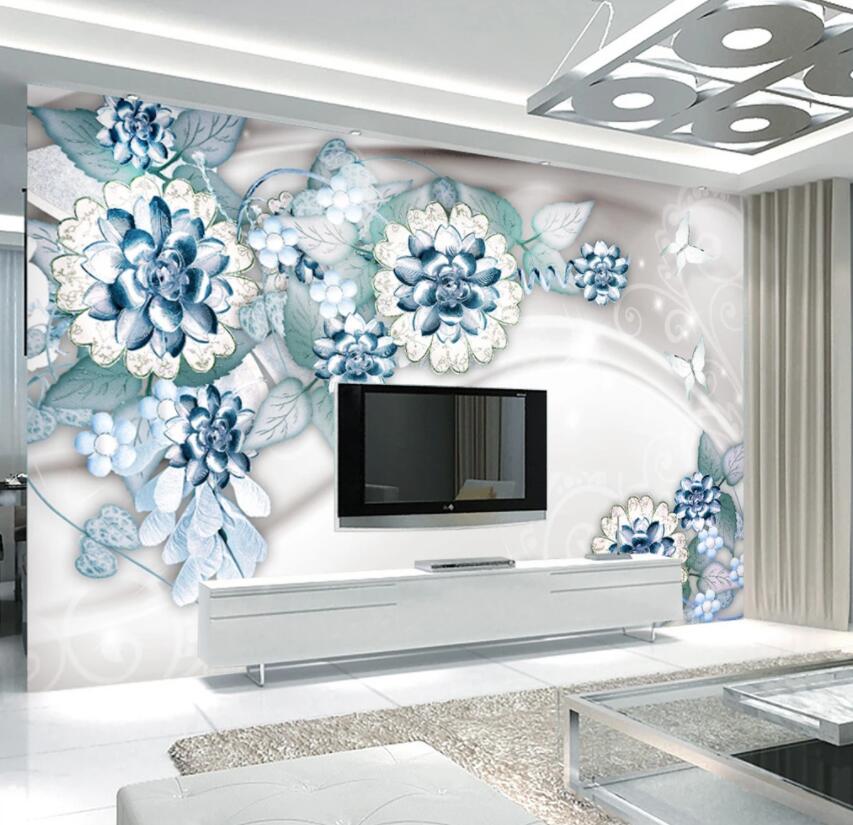 3D White Flowers 137 Wall Murals Wallpaper AJ Wallpaper 2 