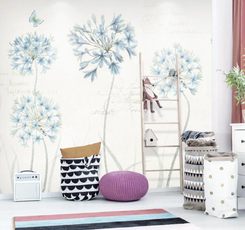 3D Blue Flowers 102 Wall Murals Wallpaper AJ Wallpaper 2 