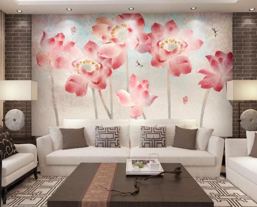 3D Pink Flowers 100 Wall Murals Wallpaper AJ Wallpaper 2 