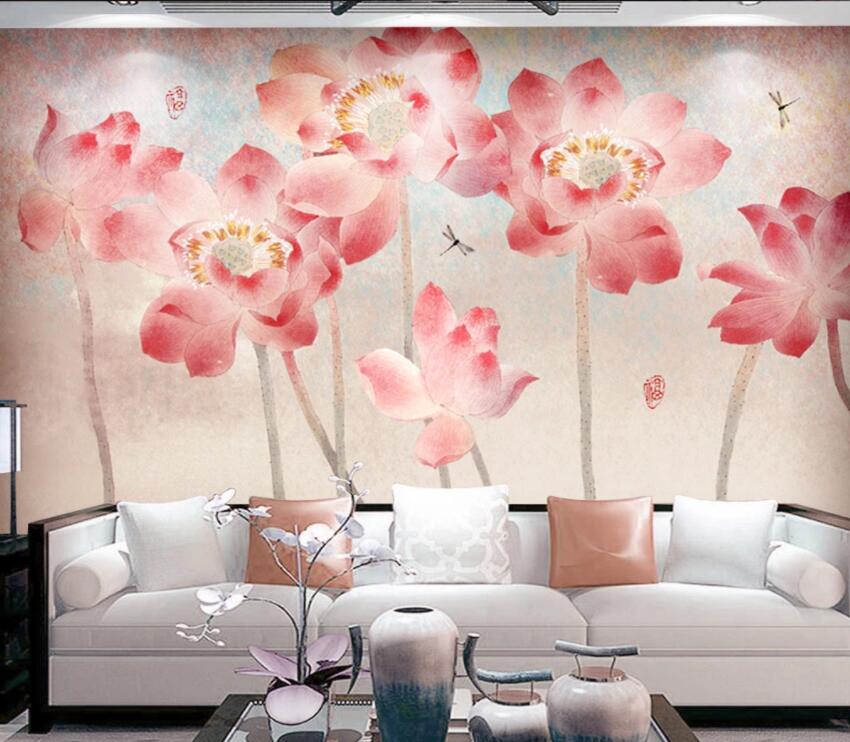 3D Pink Flowers 100 Wall Murals Wallpaper AJ Wallpaper 2 