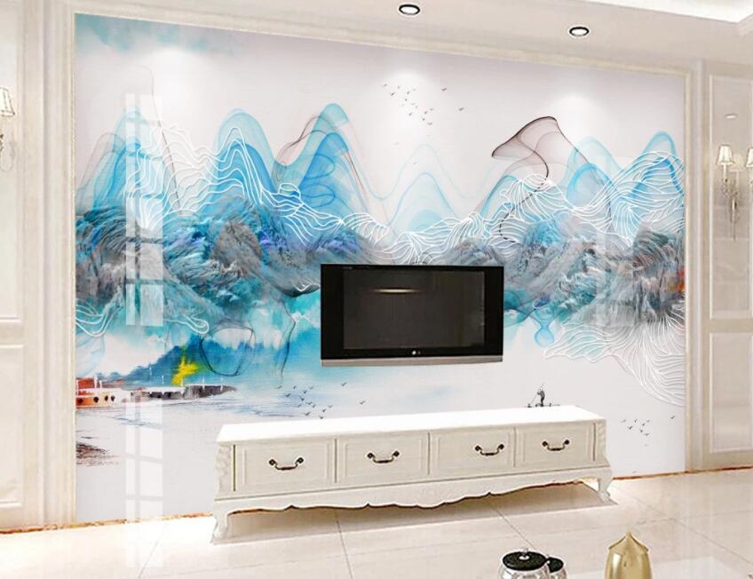 3D Wavy Lines 064 Wall Murals Wallpaper AJ Wallpaper 2 