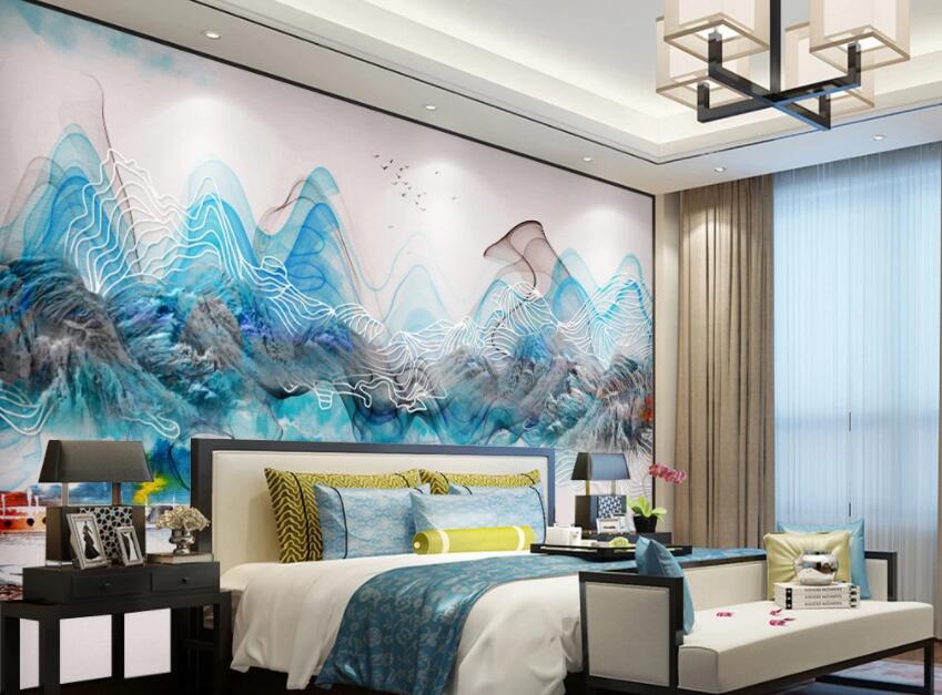 3D Wavy Lines 064 Wall Murals Wallpaper AJ Wallpaper 2 