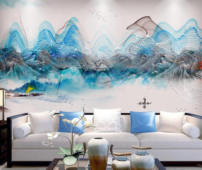 3D Wavy Lines 064 Wall Murals Wallpaper AJ Wallpaper 2 