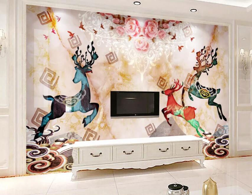 3D Colored Fawn 054 Wall Murals Wallpaper AJ Wallpaper 2 
