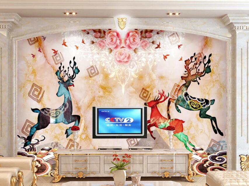 3D Colored Fawn 054 Wall Murals Wallpaper AJ Wallpaper 2 