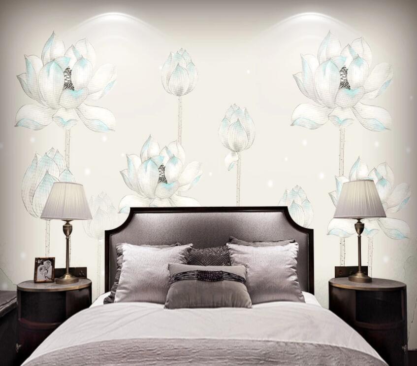 3D Lotus 1313 Wall Murals Wallpaper AJ Wallpaper 2 