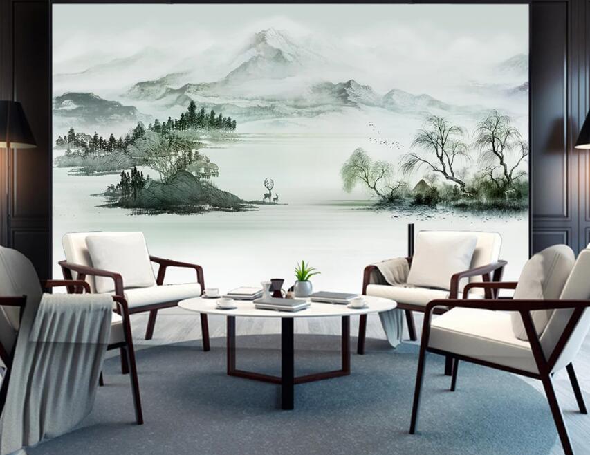 3D Misty Valley 458 Wall Murals Wallpaper AJ Wallpaper 2 