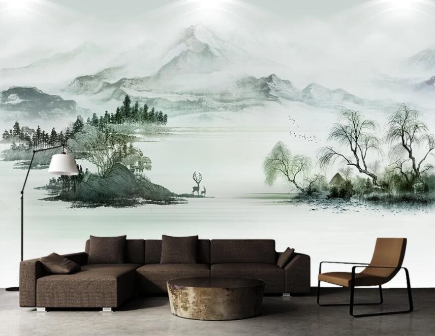 3D Misty Valley 458 Wall Murals Wallpaper AJ Wallpaper 2 