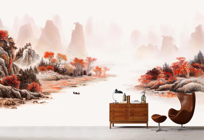 3D Water Mountain 350 Wall Murals Wallpaper AJ Wallpaper 2 