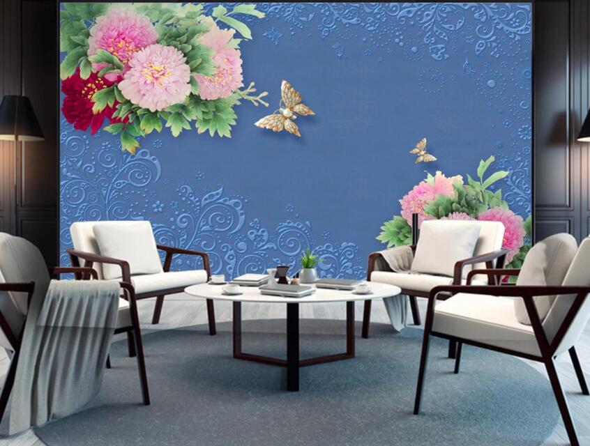 3D Color Flower Butterfly 246 Wall Murals Wallpaper AJ Wallpaper 2 