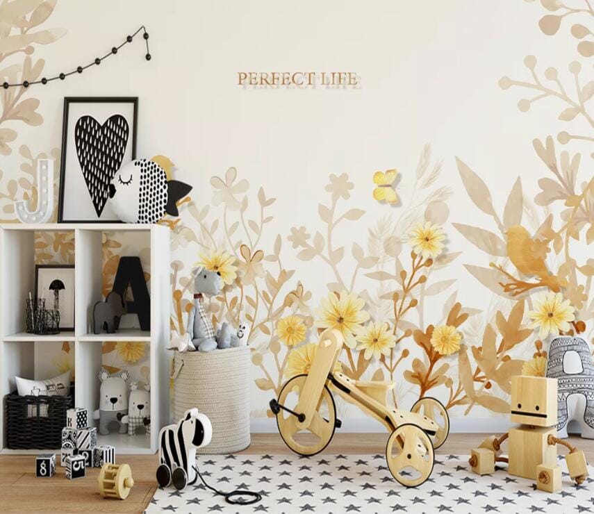 3D Yellow Flowers 1883 Wall Murals Wallpaper AJ Wallpaper 2 