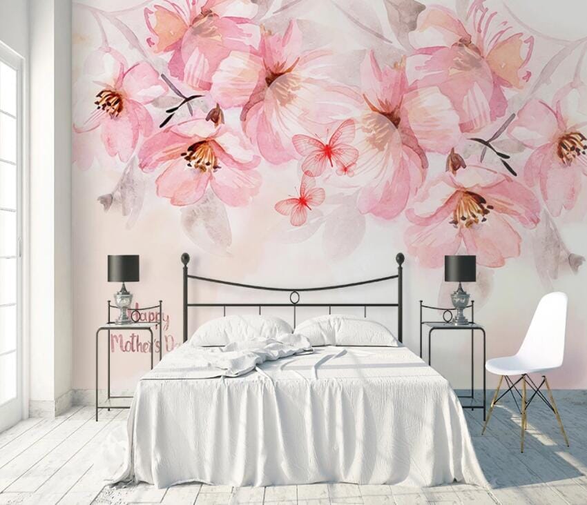 3D Pink Peach 1877 Wall Murals Wallpaper AJ Wallpaper 2 