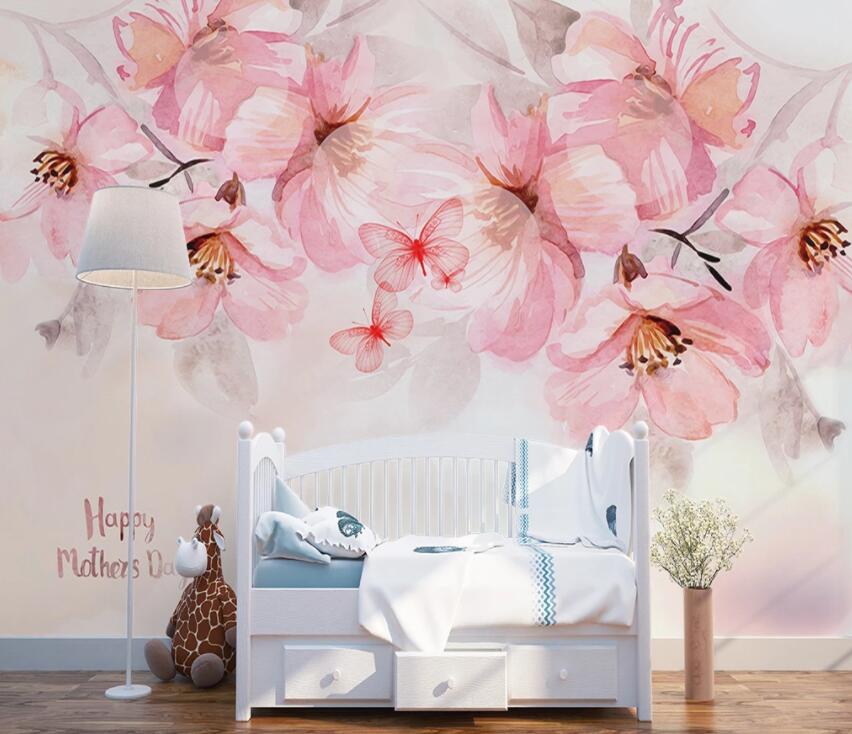 3D Pink Flowers 544 Wall Murals Wallpaper AJ Wallpaper 2 
