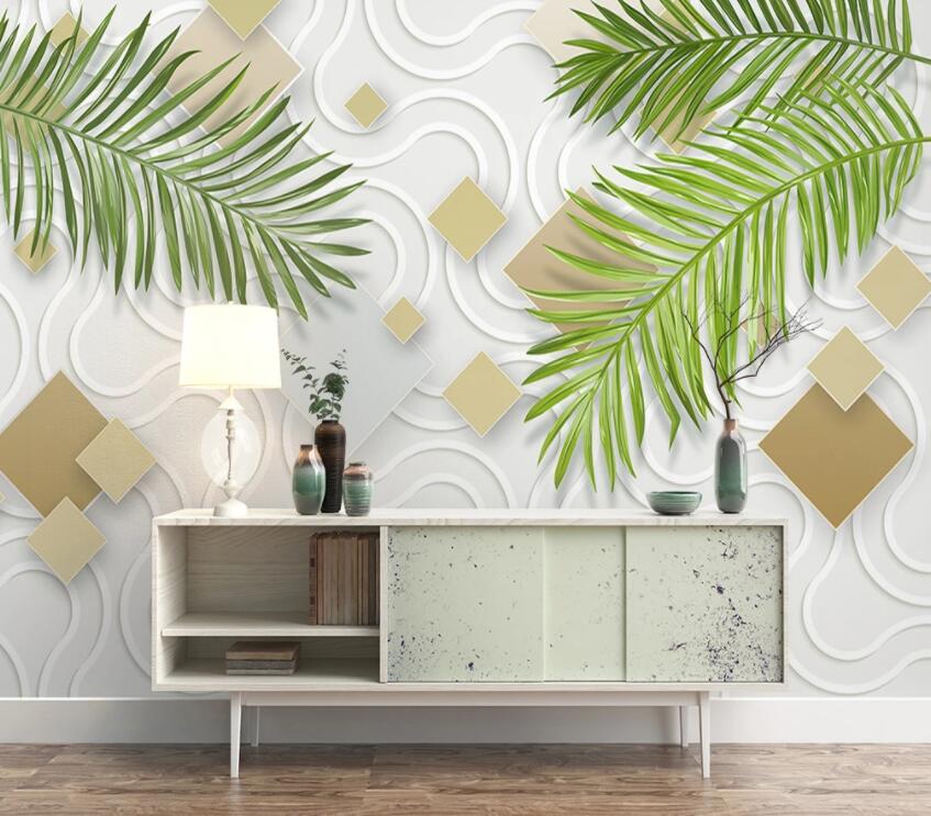 3D Green Leaves 539 Wall Murals Wallpaper AJ Wallpaper 2 