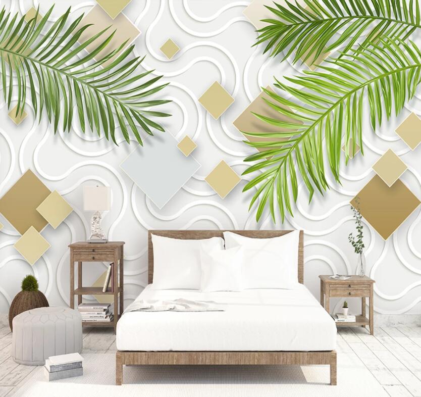 3D Green Leaves 539 Wall Murals Wallpaper AJ Wallpaper 2 