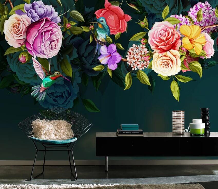 3D Colored Flowers 1870 Wall Murals Wallpaper AJ Wallpaper 2 