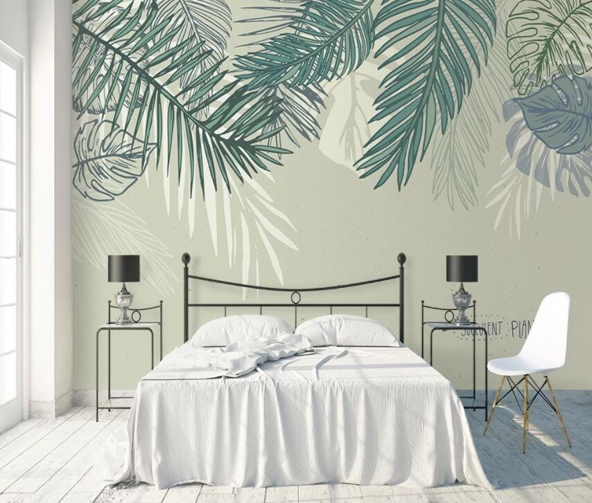 3D Green Leaf 1865 Wall Murals Wallpaper AJ Wallpaper 2 