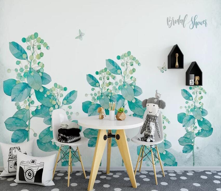 3D Green Leaf 1866 Wall Murals Wallpaper AJ Wallpaper 2 