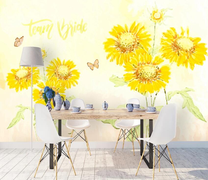 3D Sunflower 1864 Wall Murals Wallpaper AJ Wallpaper 2 