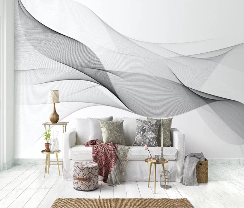 3D Black Wave 1854 Wall Murals Wallpaper AJ Wallpaper 2 