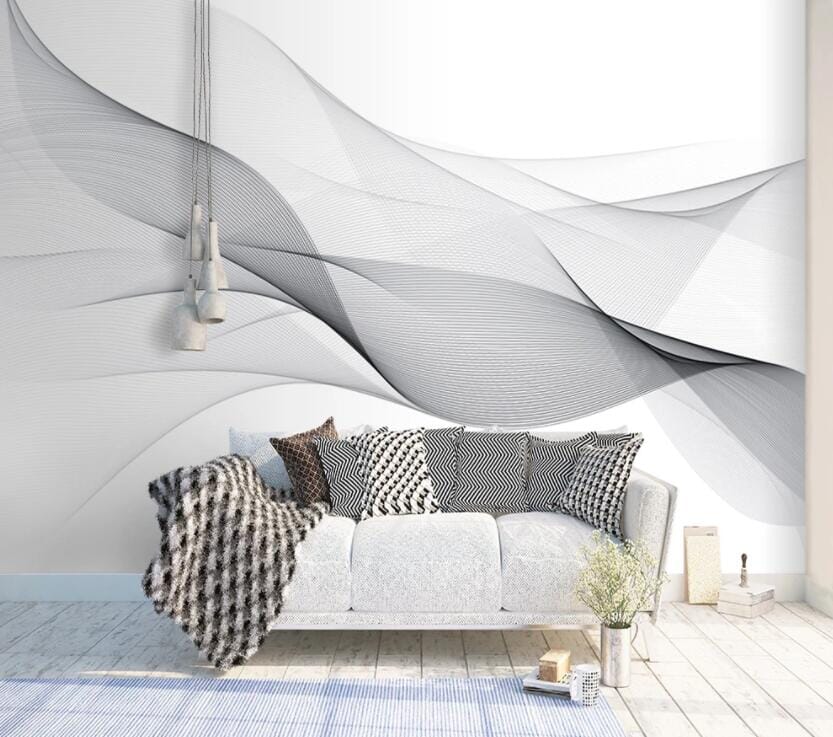 3D Black Wave 1854 Wall Murals Wallpaper AJ Wallpaper 2 