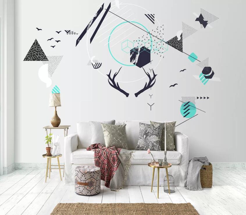3D Antlers 1855 Wall Murals Wallpaper AJ Wallpaper 2 