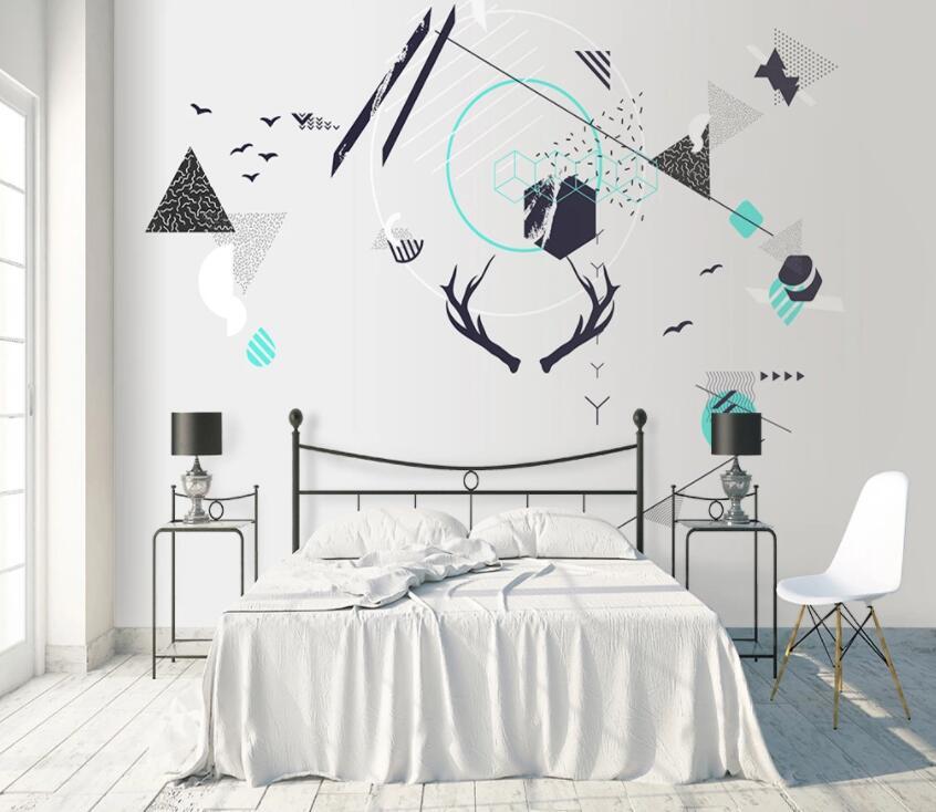 3D Antlers 1855 Wall Murals Wallpaper AJ Wallpaper 2 