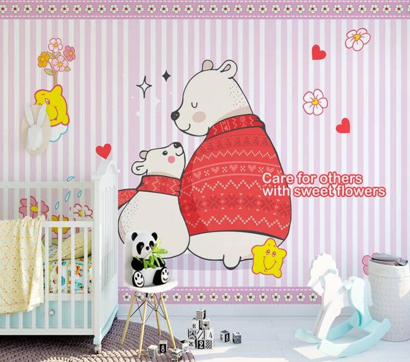 3D Red Bear 1845 Wall Murals Wallpaper AJ Wallpaper 2 