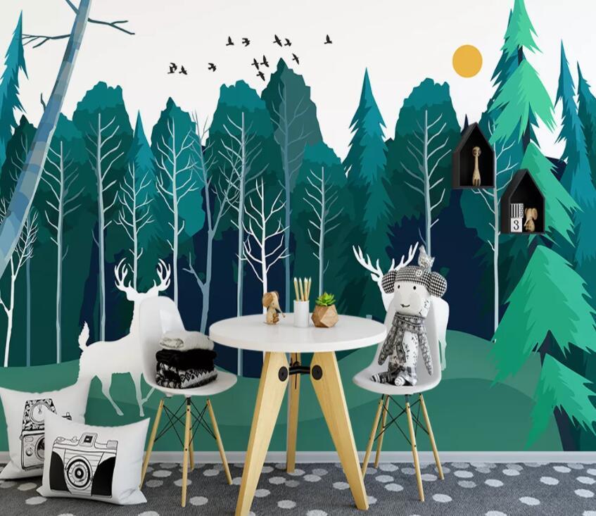 3D Animal Forest 484 Wall Murals Wallpaper AJ Wallpaper 2 