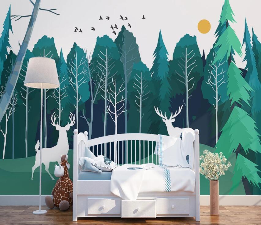 3D Animal Forest 484 Wall Murals Wallpaper AJ Wallpaper 2 